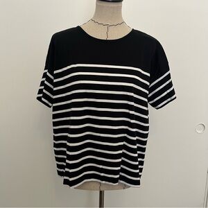 NWT Loft black and white striped short sleeve t shirt